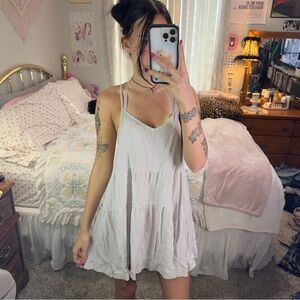 Y2K White and Pink Polka Dot Dress